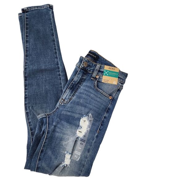 Aeropostale Aero Women's Jeggings Jeans Size 6L Blue High Rise Flex Effects NWT - Picture 3 of 9